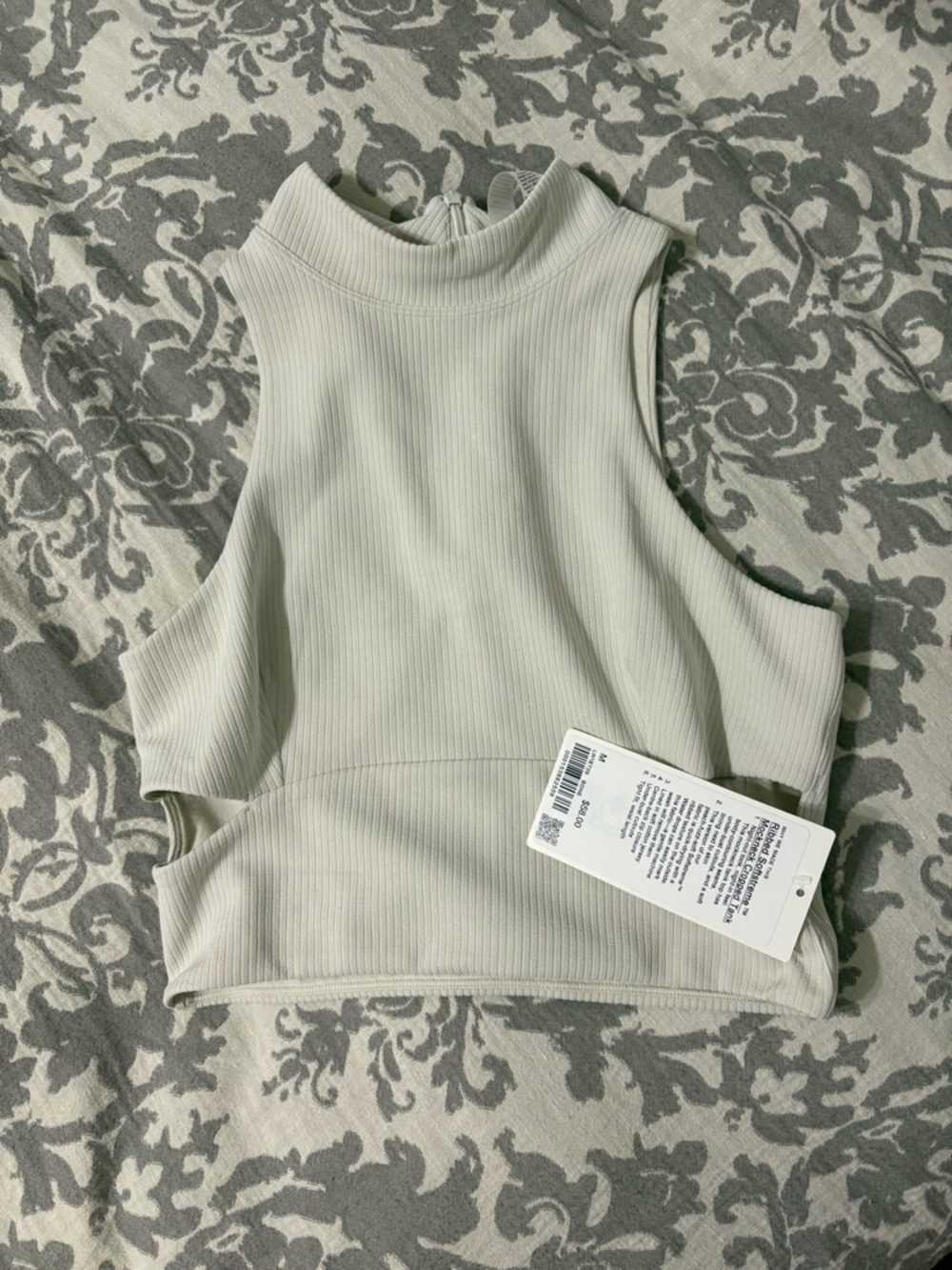 lululemon athletica Ribbed Mock Neck Cropped Camisole - Light Cream